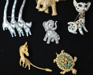 Collection of Vintage Animal Figural Costume Brooches