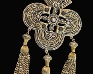 Vintage GoldTone Tassel Pendant Necklace