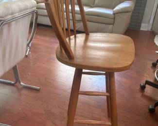 Bar height wooden chairs (Four)