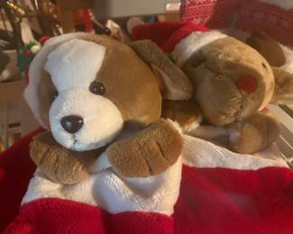Puppy and Reindeer christmas stockings