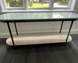 Oblong wood console