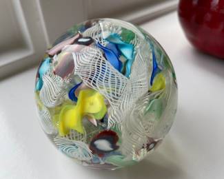 Hand blown glass paperweight 