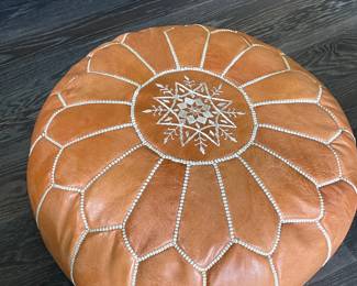 Leather pouf