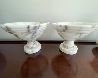 Marble pedestal bowls 