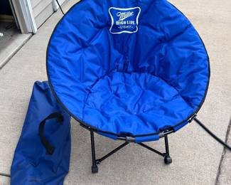 It's Miller High Life time with his brand NEW collapsible relaxing round chair!!!