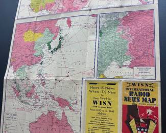 1942 WISN Radio News Milwaukee World War II map.