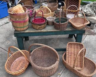 Hand ful of baskets - some old some new. Including the lower center woven basket.