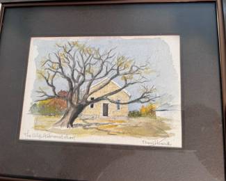 Artist - Mary Hoard “ The Old Hebron School” Signed and professionally framed and matted.