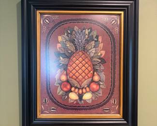 F47 - $10. Pineapple Print. Measures 22.5" wide, 26.25" tall.