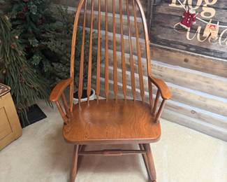 F51 - $75. Bent & Bros. Rocking chair. Measures 33" wide, 21" deep, 43" tall, 17" to the seat. Solid - very good condition.