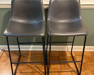 F19 - $125. Pair of Bar Height Stools. Measures 18.5" x 18.5" x 39" tall. Floor to seat is 29".