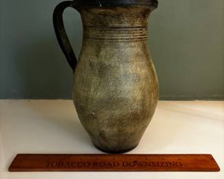F77 - $40. Vintage Colonial Stoneware Pottery Pitcher Sturbridge MA