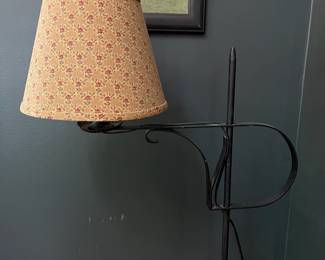 F8 - $60. Wrought Iron Floor lamp. Measures 57.5" tall.