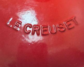 F41 - $60. Le Creuset #22. Inside shows some gentle wear but overall very good condition.