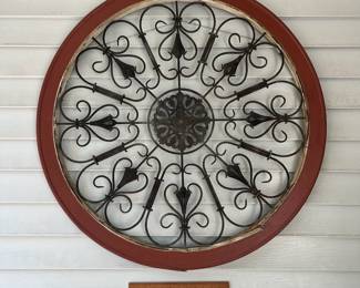 F71 - $35. Decorative Wall Art. Has been used on the covered porch. Measures 35.75". Has some weathering.