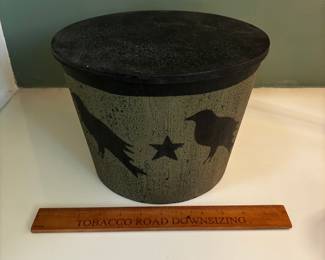 F86 - $35. 3 Piece Set - Faux Primitive Stacking Boxes with lids. 3 Piece Set.