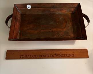 F89 - $60. Copper Rectangular 2 Handled Tray.