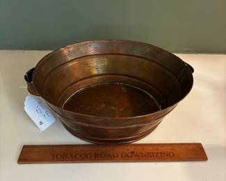 F88 - $75. 1990 Michael Bonne signed, "A Milk Pan" Shallow Copper Dish.