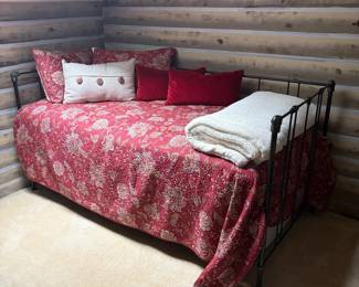 F56 - $175. Twin day bed with trundle. Measures 79" wide, 39" deep, 38" tall. Includes 2, clean, twin mattresses if you'd like them.