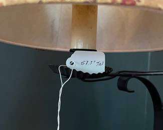 F8 - $60. Wrought Iron Floor lamp. Measures 57.5" tall.