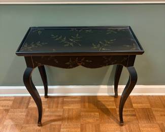 F21 - $75. Sturdy small side table with fern pattern. Measures 27" x 13" x 27" tall.