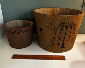 F87 - $35. Faux Primitive Stacking Boxes. 3 Pieces Set.