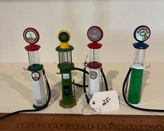 F124 - $25. Lot of Cylinder Gas Pumps Die Cast 1:18.