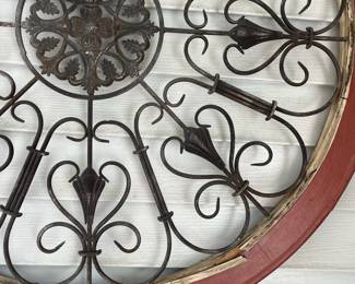 F71 - $35. Decorative Wall Art. Has been used on the covered porch. Measures 35.75". Has some weathering.
