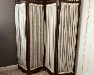 F67 - $225. Folding Room Divider Screen. Each panel measures 16.75" x 67.5" tall.