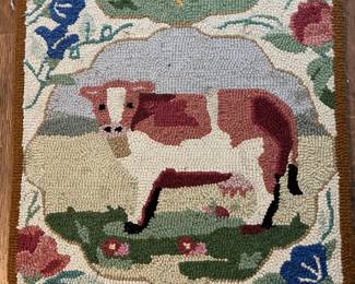 F74 - $60. Mayfair Collection. 100% Wool Hand Hooked Rug. Measures 20.5" x 48.5" long.