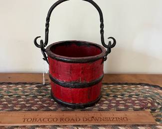 F70 - $40. Primitive Decorative Bucket.