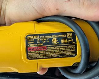 F107 - $35. Corded DeWalt Angle Grinder.