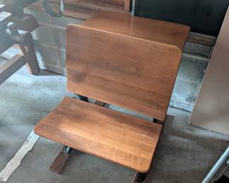 F101 - $30. Antique School Desk with Seat. Very good condition.