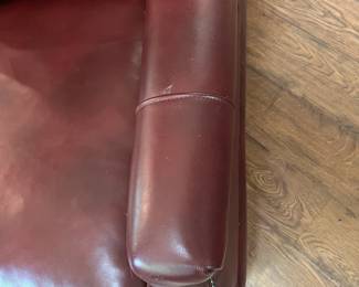 F5 - $250. BarcaLounger Leather Recliner. Measures 32" wide x 37" deep x 41.5" tall. Very Good Condition.