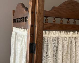 F67 - $225. Folding Room Divider Screen. Each panel measures 16.75" x 67.5" tall.