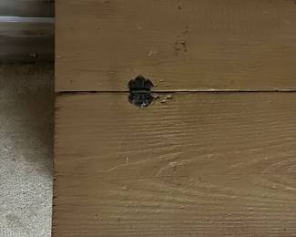 F52 - $125. Small Primitive Chest / Bench. Opens for storage.