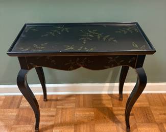 F21 - $75. Sturdy small side table with fern pattern. Measures 27" x 13" x 27" tall.
