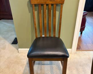 F1 - $450. Dining Table + 6 Chairs with 2 Butterfly Leaves. Table is 63.5" x 38" x 29" tall. Each leaf adds an additional 18". Table + Chairs are in excellent condition. Chairs are 19" wide x 20" deep x 40.5" tall. Floor to Seat is 19.5".