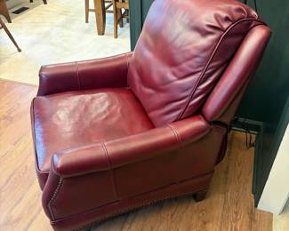 F5 - $250. BarcaLounger Leather Recliner. Measures 32" wide x 37" deep x 41.5" tall. Very Good Condition.