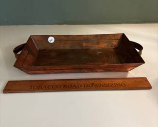 F89 - $60. Copper Rectangular 2 Handled Tray.