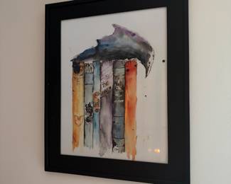 F49 - $15. "Birds Read" Framed Print.