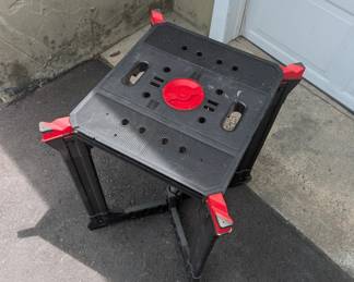 F102 - $25. Plastic Folding Miter Saw Table. 23.2 in. W x 31.5 in. H