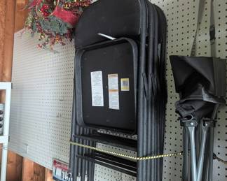 F104 - $20. Set of 3 Black Folding Chairs.