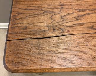 F22 - $85. Antique Wooden table/Desk with single drawer. Measures 36.5" wide x 24" deep x 29" tall.