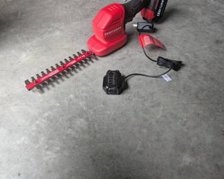 F105 - $50. Craftsman Battery Powered Hedge Trimmers with charger & 1 battery.