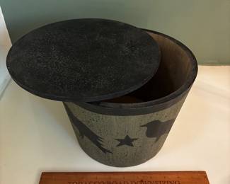 F86 - $35. 3 Piece Set - Faux Primitive Stacking Boxes with lids.