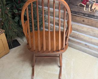 F51 - $75. Bent & Bros. Rocking chair. Measures 33" wide, 21" deep, 43" tall, 17" to the seat. Solid - very good condition.