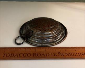 F89 - $30. Small Copper Colandar with hook for hanging.