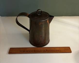 F93 - $30. Lidded Copper Coffee Pot.