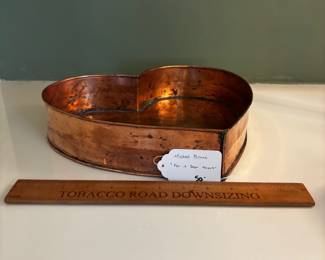 F91 - $50. Michael Bonne "For A Dear Heart" Copper Heart Pan.